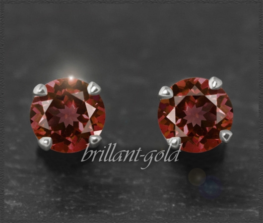 Ohrstecker 585 Gold Granat rot 4,5,6,7mm